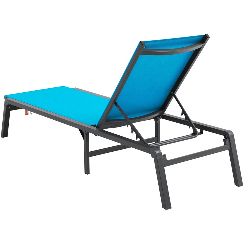VEVOR Chaise Lounge Chair Outdoor Patio Lounge Chair Adjustable 5-Position 2 pcs