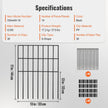 VEVOR Garden Fence, No Dig Fence 17''(H)x13''(L) Animal Barrier Fence, Underground Decorative Garden Fencing with 1.5 inch Spike Spacing, Metal Dog Fence for the Yard and Outdoor Patio, 19 Pack
