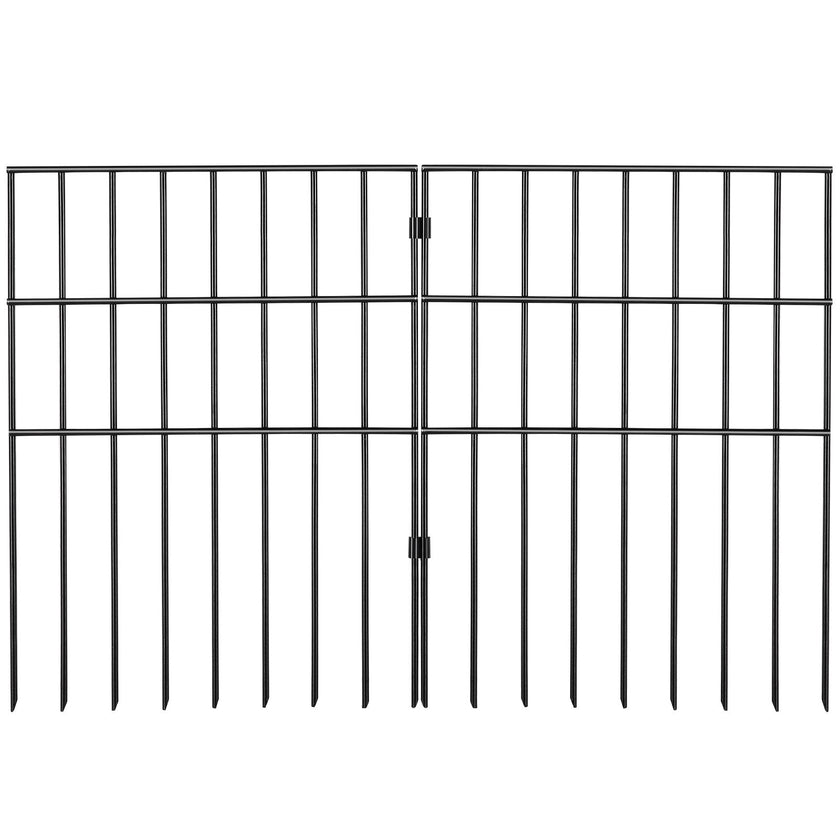 VEVOR Garden Fence, No Dig Fence 17''(H)x13''(L) Animal Barrier Fence, Underground Decorative Garden Fencing with 1.5 inch Spike Spacing, Metal Dog Fence for the Yard and Outdoor Patio, 19 Pack