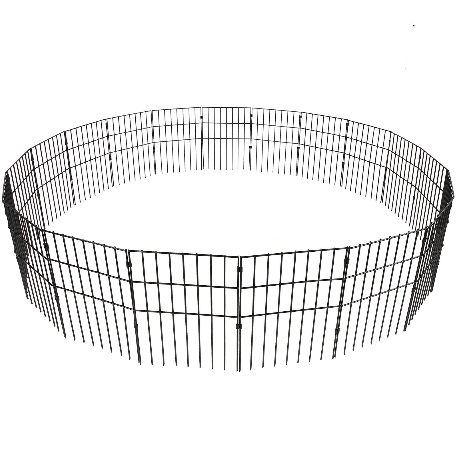 VEVOR Garden Fence, No Dig Fence 17''(H)x13''(L) Animal Barrier Fence, Underground Decorative Garden Fencing with 1.5 inch Spike Spacing, Metal Dog Fence for the Yard and Outdoor Patio, 19 Pack