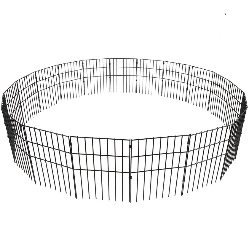 VEVOR Garden Fence, No Dig Fence 17''(H)x13''(L) Animal Barrier Fence, Underground Decorative Garden Fencing with 1.5 inch Spike Spacing, Metal Dog Fence for the Yard and Outdoor Patio, 19 Pack