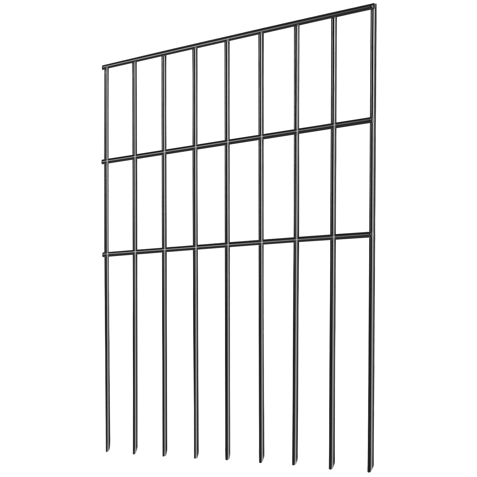VEVOR Garden Fence, No Dig Fence 17''(H)x13''(L) Animal Barrier Fence, Underground Decorative Garden Fencing with 1.5 inch Spike Spacing, Metal Dog Fence for the Yard and Outdoor Patio, 19 Pack
