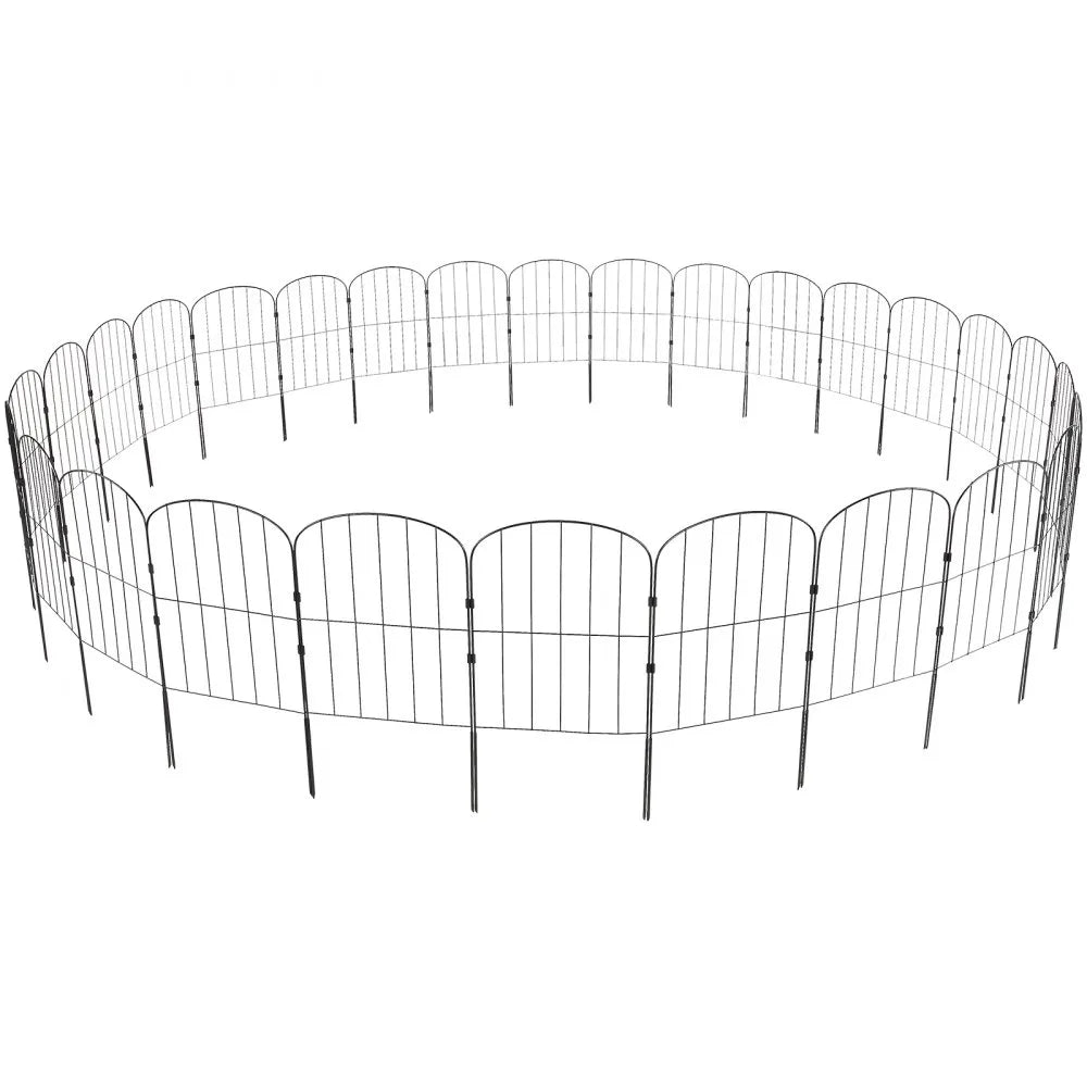 VEVOR Garden Fence, No Dig Fence 24''(H)x13''(L) Animal Barrier Fence, Underground Decorative Garden Fencing with 2 inch Spike Spacing, Metal Dog Fence for the Yard and Outdoor Patio, 28 Pack