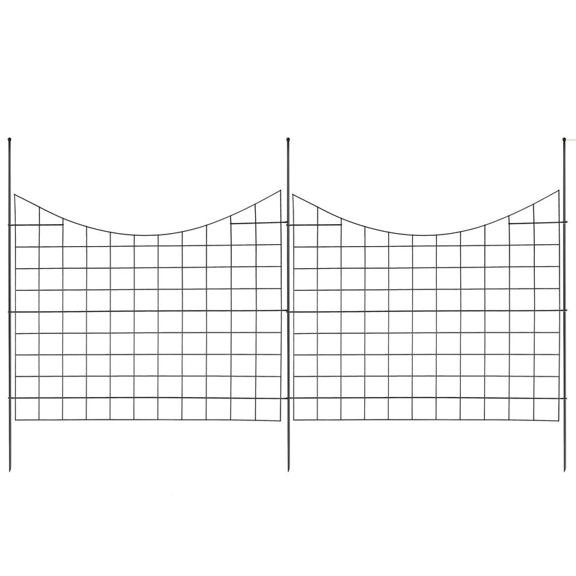 VEVOR Garden Fence, 36.6''(H)x29.5''(L) Animal Barrier Fence, Underground Decorative Garden Fencing with 2.5 inch Spike Spacing, Metal Dog Fence for the Yard and Outdoor Patio, 5 Pack