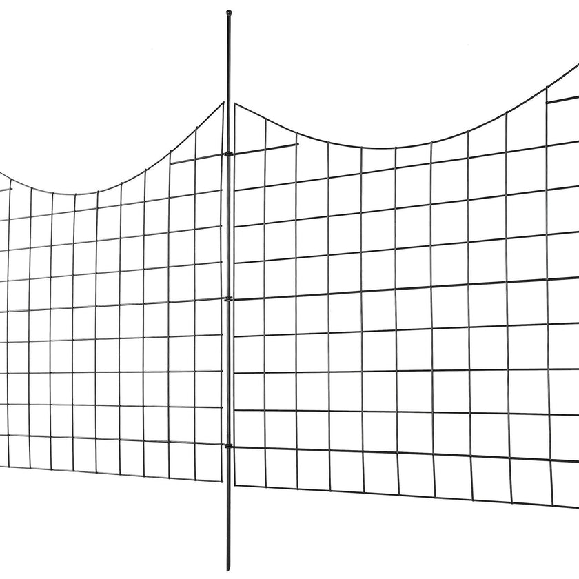 VEVOR Garden Fence, 36.6''(H)x29.5''(L) Animal Barrier Fence, Underground Decorative Garden Fencing with 2.5 inch Spike Spacing, Metal Dog Fence for the Yard and Outdoor Patio, 5 Pack