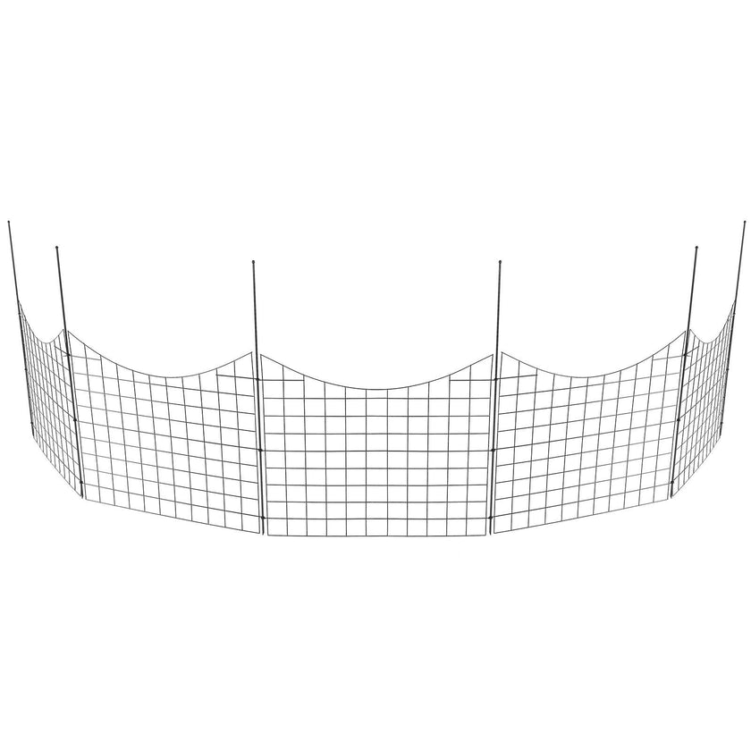 VEVOR Garden Fence, 36.6''(H)x29.5''(L) Animal Barrier Fence, Underground Decorative Garden Fencing with 2.5 inch Spike Spacing, Metal Dog Fence for the Yard and Outdoor Patio, 5 Pack
