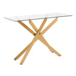 VEVOR Glass Coffee Table Rectangle Sofa Side Table with Glass Top & Cross-Legs