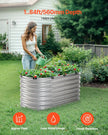 VEVOR Metal Raised Garden Bed 4x2x2 ft Outdoor Galvanized Planter Box Silver
