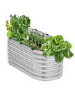 VEVOR Metal Raised Garden Bed 4x2x2 ft Outdoor Galvanized Planter Box Silver