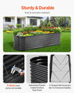 VEVOR Metal Raised Garden Bed 8x2x2 ft Outdoor Galvanized Planter Box Dark Gray