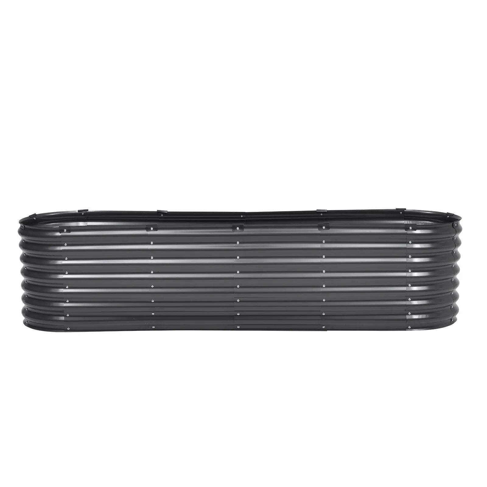 VEVOR Metal Raised Garden Bed 8x2x2 ft Outdoor Galvanized Planter Box Dark Gray