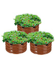 VEVOR Metal Raised Garden Bed 2x1 ft 3 Pcs Outdoor Galvanized Planter Wood Grain