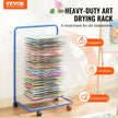 VEVOR Art Drying Rack 25 Removable Shelves Paint Drying Rack With 4 Wheels Blue