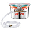 VEVOR 1.5 Gallon Stainless Steel Vacuum Chamber with Tempered Glass Lid for Resin Casting & Degassing
