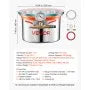 VEVOR 1.5 Gallon Stainless Steel Vacuum Chamber with Tempered Glass Lid for Resin Casting & Degassing