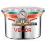 VEVOR 1.5 Gallon Stainless Steel Vacuum Chamber with Tempered Glass Lid for Resin Casting & Degassing