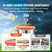 VEVOR 5 Gallon Vacuum Chamber, Upgraded Tempered Glass Lid Vacuum Degassing Chamber, 304 Stainless Steel Chamber, for Stabilizing Wood, Resin Degassing, Silicone Degassing and Plaster Degassing