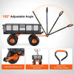 VEVOR Dump Cart, Metal Garden Dump Cart with Easy to Assemble Frame, Dump Wagon with 2-in-1 Convertible Handle, Utility Wheelbarrow 400 lbs Capacity, 10 inch Tires