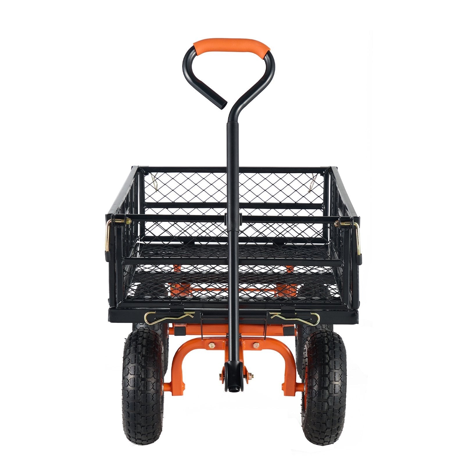 VEVOR Dump Cart, Metal Garden Dump Cart with Easy to Assemble Frame, Dump Wagon with 2-in-1 Convertible Handle, Utility Wheelbarrow 400 lbs Capacity, 10 inch Tires