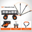 VEVOR Dump Cart, Metal Garden Dump Cart with Easy to Assemble Frame, Dump Wagon with 2-in-1 Convertible Handle, Utility Wheelbarrow 880 lbs Capacity, 10 inch Tires