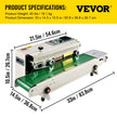 VEVOR Continuous Bag Band Sealing Machine FR900K Band Sealer Machine with Digital Temperature Control Horizontal Bag Sealer for 0.02-0.08 mm Plastic Bags Continuous Band Sealer w/ Printing Function