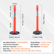 VEVOR Traffic Delineator Post Cones, 2 Pack, Traffic Safety Delineator Barrier with 16.93 x 16.93 in Rubber Base, for Traffic Control Warning Outdoor Indoor Use Parking Lot Construction Caution Roads