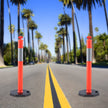 VEVOR Traffic Delineator Post Cones, 2 Pack, Traffic Safety Delineator Barrier with 16.93 x 16.93 in Rubber Base, for Traffic Control Warning Outdoor Indoor Use Parking Lot Construction Caution Roads