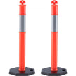 VEVOR Traffic Delineator Post Cones, 2 Pack, Traffic Safety Delineator Barrier with 16.93 x 16.93 in Rubber Base, for Traffic Control Warning Outdoor Indoor Use Parking Lot Construction Caution Roads