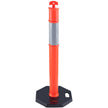 VEVOR Traffic Delineator Post Cones, 2 Pack, Traffic Safety Delineator Barrier with 16.93 x 16.93 in Rubber Base, for Traffic Control Warning Outdoor Indoor Use Parking Lot Construction Caution Roads