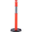 VEVOR Traffic Delineator Post Cones, 2 Pack, Traffic Safety Delineator Barrier with 16.93 x 16.93 in Rubber Base, for Traffic Control Warning Outdoor Indoor Use Parking Lot Construction Caution Roads