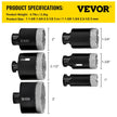 VEVOR Diamond Drill Bits 6/8/10/13/19/25/32/51 mm Diamond Hole Saw Brazed Tile 0.59in Segment Finger Bit SDS Tile Hole Saw Kit with a Blade for Tile Ceramic Porcelain Marbl 5/8\