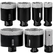 VEVOR Diamond Drill Bits 6/8/10/13/19/25/32/51 mm Diamond Hole Saw Brazed Tile 0.59in Segment Finger Bit SDS Tile Hole Saw Kit with a Blade for Tile Ceramic Porcelain Marbl 5/8\