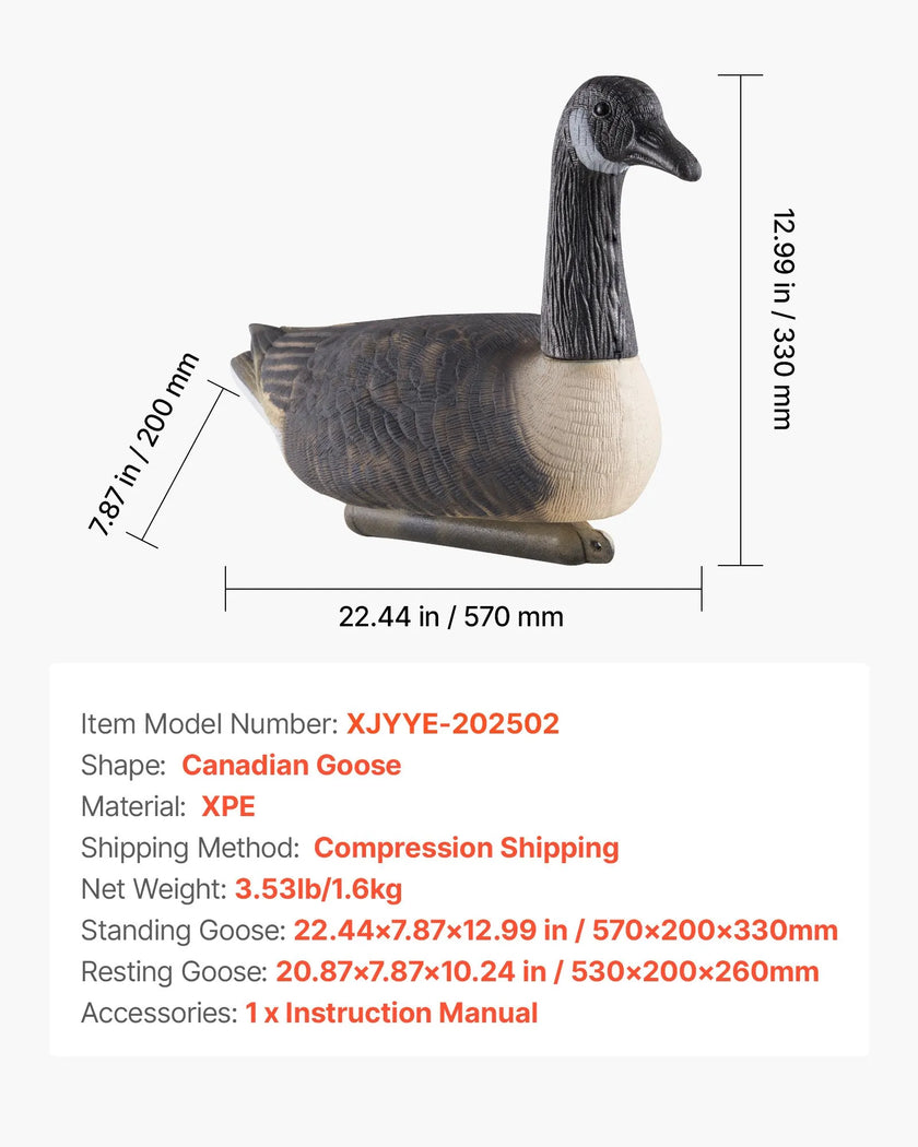 VEVOR Canada Goose Decoy Outdoor Goose Floater with Ultra Realistic Paint 6-Pack