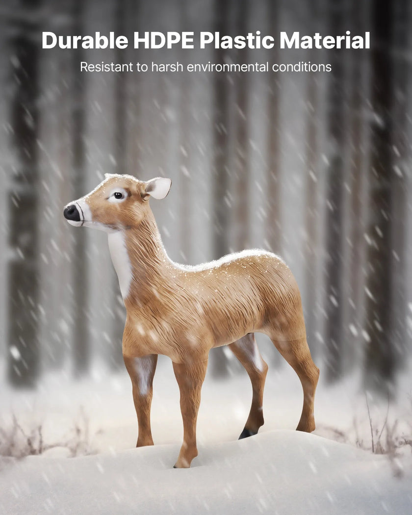 VEVOR Deer Decoy Outdoor Realistic Doe Decoys for Hunting Foldable Legs 1-Pack