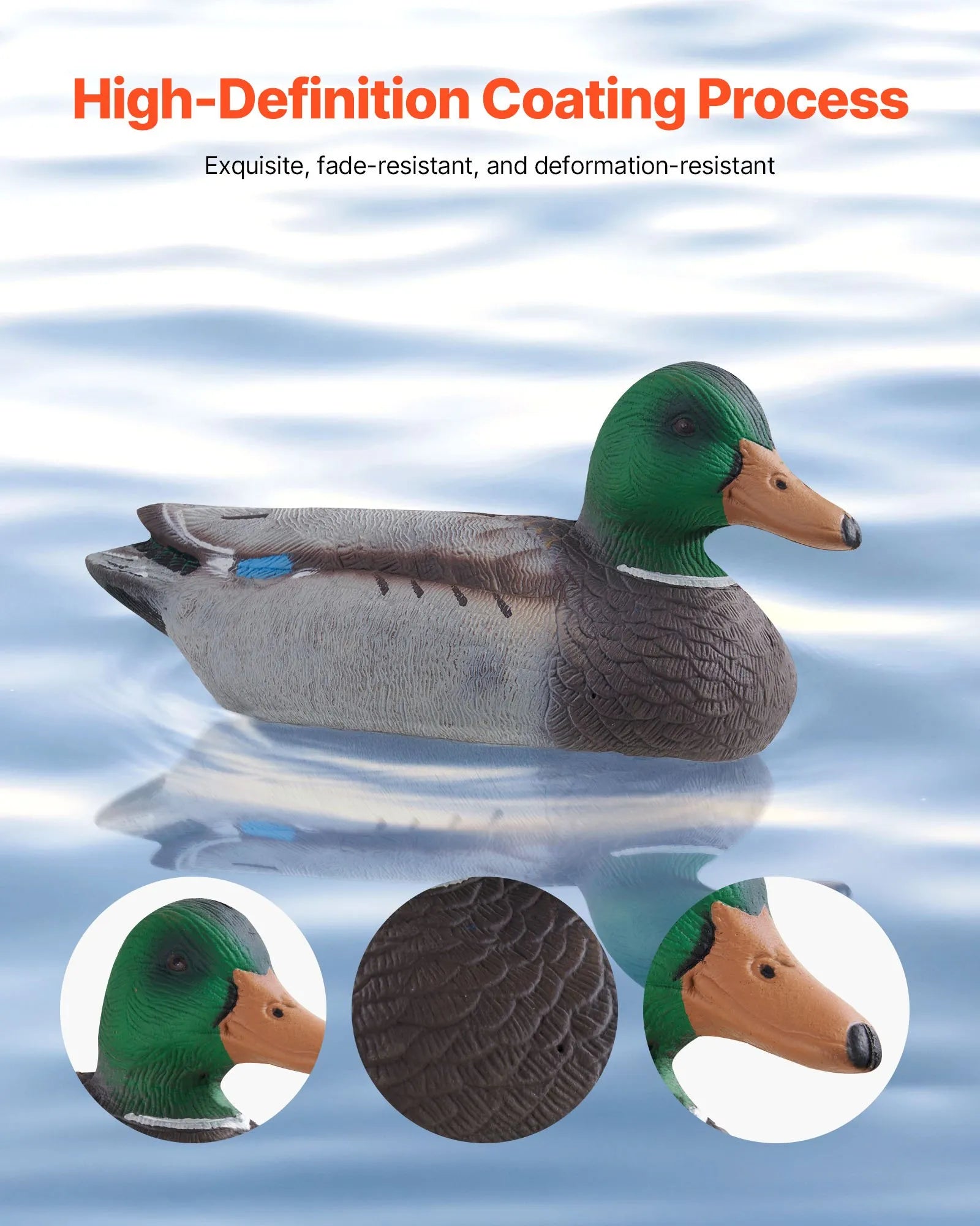 VEVOR Duck Decoy Outdoor Teal Decoys Realistic Plastic Floating Duck for Hunting