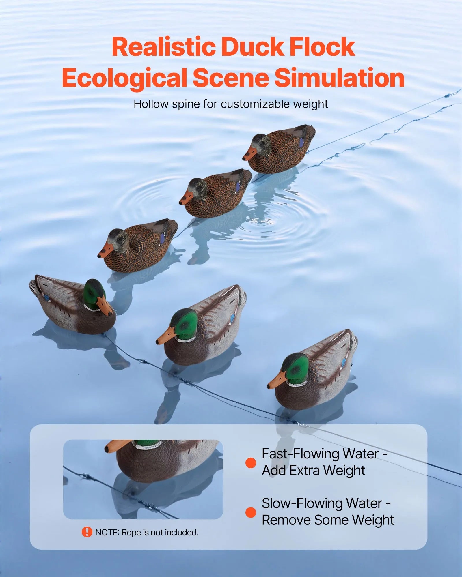 VEVOR Duck Decoy Outdoor Teal Decoys Realistic Plastic Floating Duck for Hunting