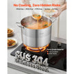 16-Quart Stainless Steel Stock Pot with Glass Lid – Induction Compatible Cooking Pot