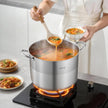 16-Quart Stainless Steel Stock Pot with Glass Lid – Induction Compatible Cooking Pot