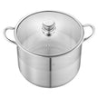 16-Quart Stainless Steel Stock Pot with Glass Lid – Induction Compatible Cooking Pot