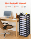 Plastic Storage Organizer 10-Tier Large Capacity with Organizer Top Black Frame