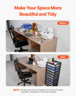 Plastic Storage Organizer 10-Tier Large Capacity with Organizer Top Black Frame