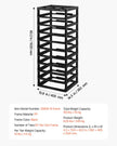 Plastic Storage Organizer 10-Tier Large Capacity with Organizer Top Black Frame