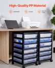 Scrapbook Rolling Storage Cart 6-Tier Large Capacity with Organizer Top Black