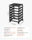 Scrapbook Rolling Storage Cart 6-Tier Large Capacity with Organizer Top Black