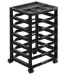 Scrapbook Rolling Storage Cart 6-Tier Large Capacity with Organizer Top Black