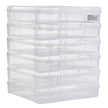 Scrapbook Paper Storage 6 Pack Stackable Plastic Board Game Boxes Clear Case