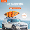 VEVOR Kayak Roof Rack 1 Pair J-Bar, Soft Roof Rack, Top Mount Tie Down, Carrier for kayak, Surf Board, Canoe, SUP, Ski Board, Mount on Car, SUV, Truck, 1 Kayak