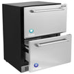 VEVOR 24 inch Undercounter Refrigerator, 2 Drawer Refrigerator with Different Temperature, 4.87 Cu.ft. Capacity, Waterproof Indoor and Outdoor Under Counter Freezer Fridge for Home and Commercial Use