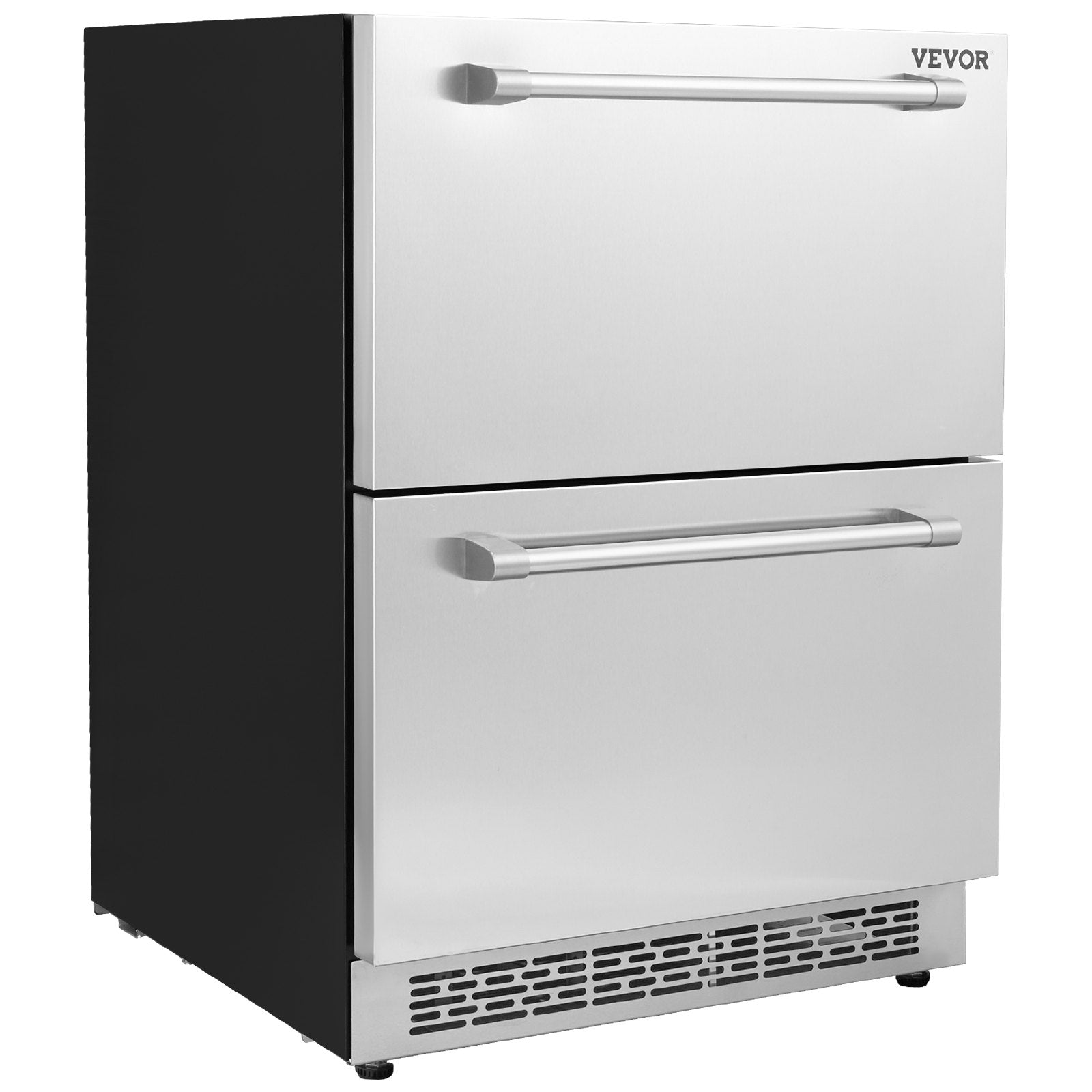 VEVOR 24 inch Undercounter Refrigerator, 2 Drawer Refrigerator with Different Temperature, 4.87 Cu.ft. Capacity, Waterproof Indoor and Outdoor Under Counter Freezer Fridge for Home and Commercial Use