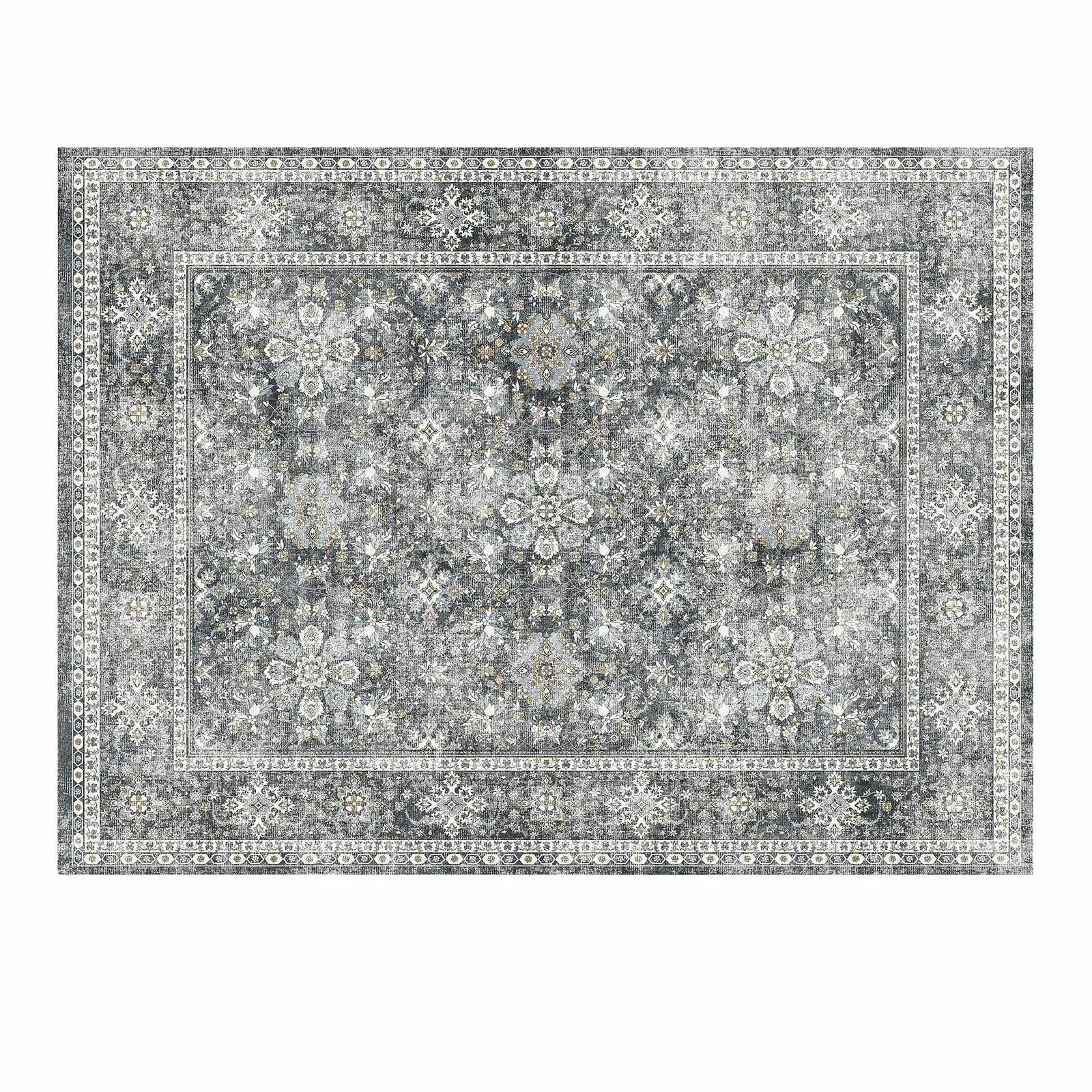 VEVOR Large Area Rug 8x10 ft Anti-Skid and Tear-Resistant Floor Mat Vintage Gray